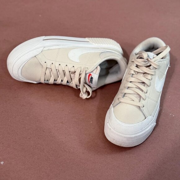 Nike WMNS Court Legacy Lift Pearl White / Beige Platform Sneakers DM7590-200 - Picture 4 of 7